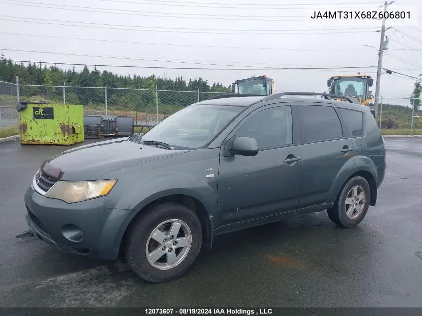 2008 Mitsubishi Outlander VIN: JA4MT31X68Z606801 Lot: 12073607