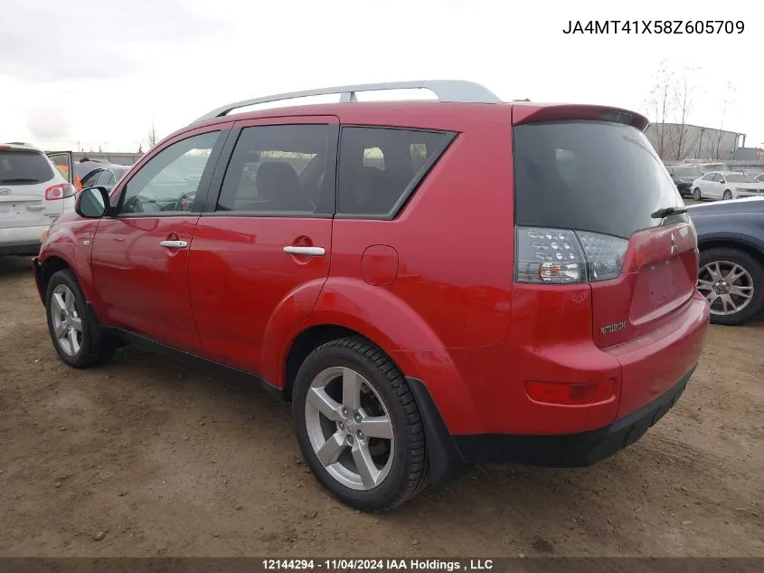 2008 Mitsubishi Outlander VIN: JA4MT41X58Z605709 Lot: 12144294