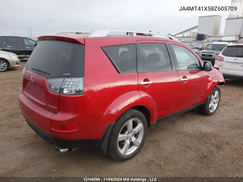 2008 Mitsubishi Outlander VIN: JA4MT41X58Z605709 Lot: 12144294