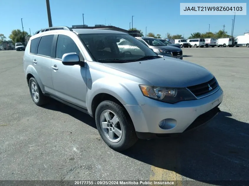 2008 Mitsubishi Outlander Es VIN: JA4LT21W98Z604103 Lot: 20177755