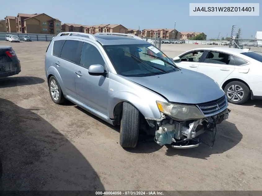 2008 Mitsubishi Outlander Se VIN: JA4LS31W28Z014401 Lot: 40004058