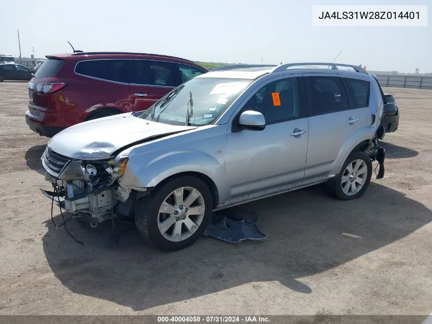 2008 Mitsubishi Outlander Se VIN: JA4LS31W28Z014401 Lot: 40004058