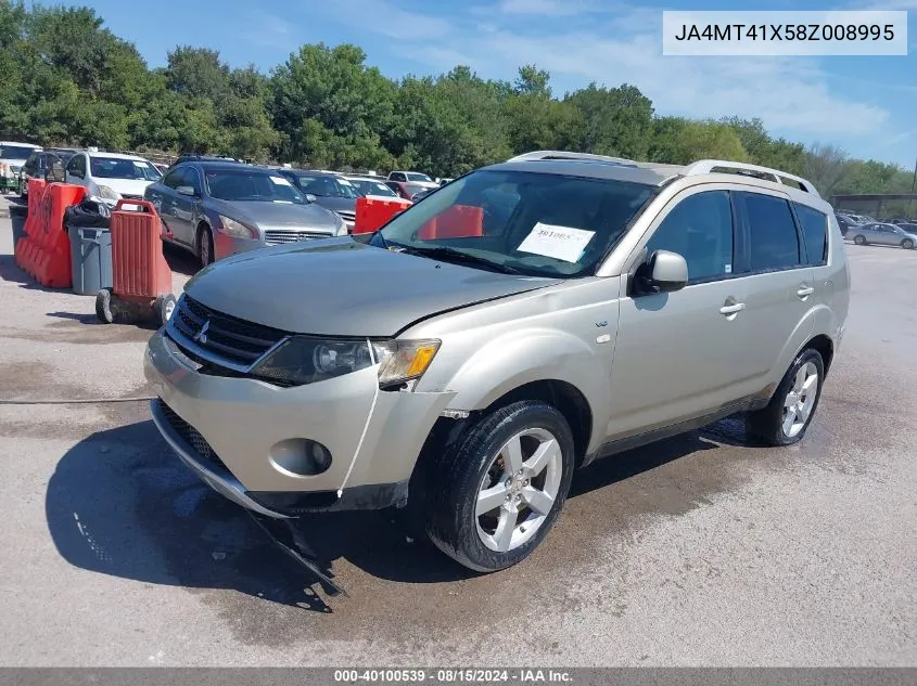 2008 Mitsubishi Outlander Xls VIN: JA4MT41X58Z008995 Lot: 40100539