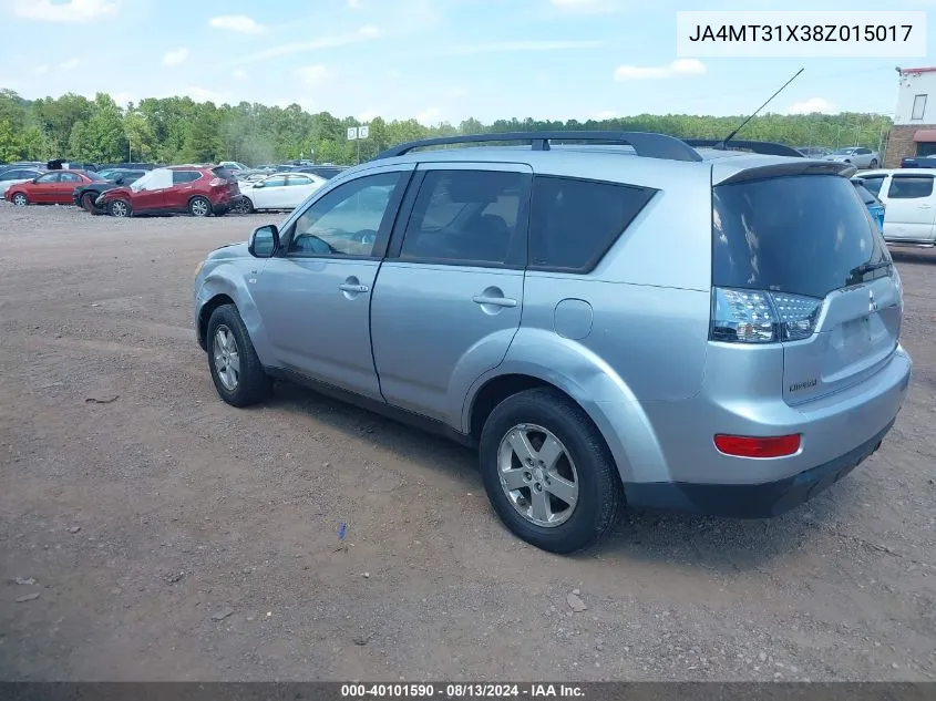 2008 Mitsubishi Outlander Ls VIN: JA4MT31X38Z015017 Lot: 40101590