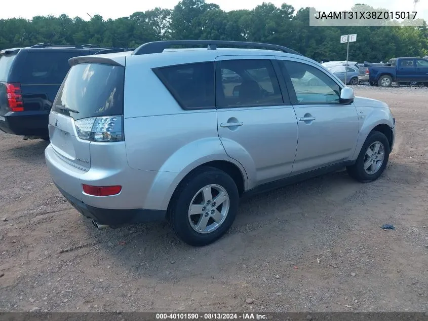 2008 Mitsubishi Outlander Ls VIN: JA4MT31X38Z015017 Lot: 40101590