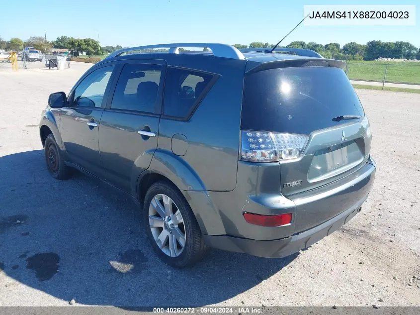 JA4MS41X88Z004023 2008 Mitsubishi Outlander Xls