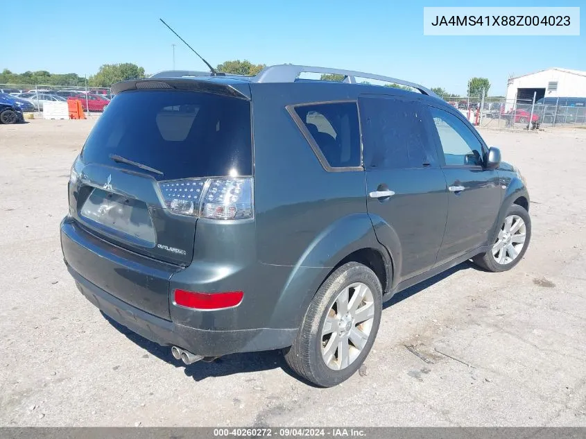 2008 Mitsubishi Outlander Xls VIN: JA4MS41X88Z004023 Lot: 40260272