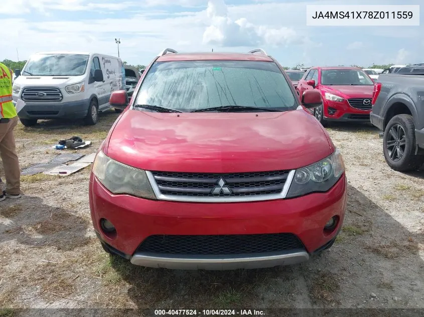 2008 Mitsubishi Outlander Xls VIN: JA4MS41X78Z011559 Lot: 40477524