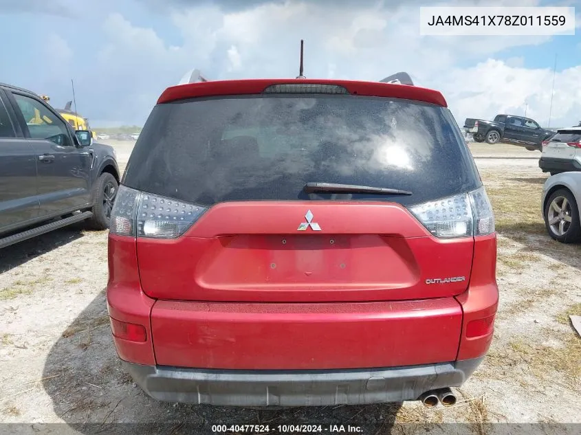 JA4MS41X78Z011559 2008 Mitsubishi Outlander Xls