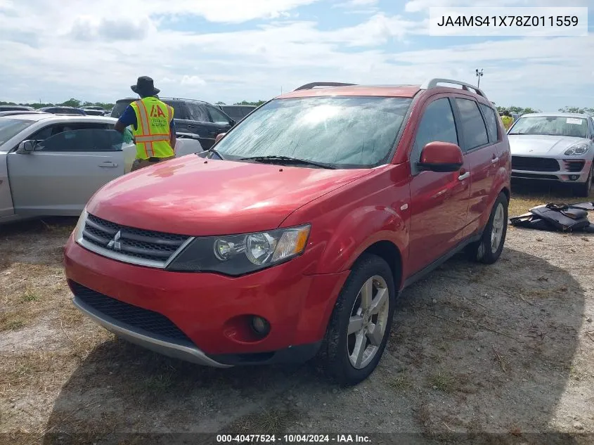 2008 Mitsubishi Outlander Xls VIN: JA4MS41X78Z011559 Lot: 40477524