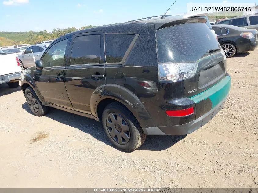 2008 Mitsubishi Outlander Es VIN: JA4LS21W48Z006746 Lot: 40709126