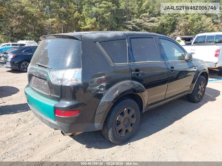 2008 Mitsubishi Outlander Es VIN: JA4LS21W48Z006746 Lot: 40709126