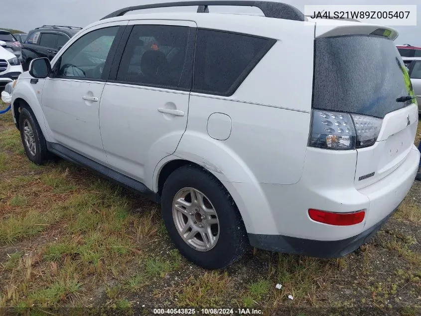 2009 Mitsubishi Outlander Es VIN: JA4LS21W89Z005407 Lot: 40543825