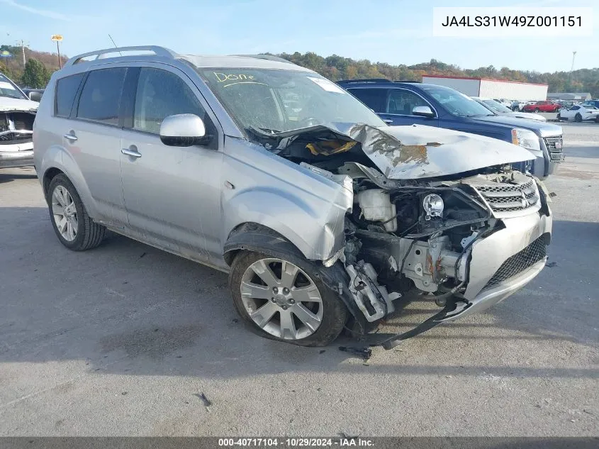 2009 Mitsubishi Outlander Se VIN: JA4LS31W49Z001151 Lot: 40717104