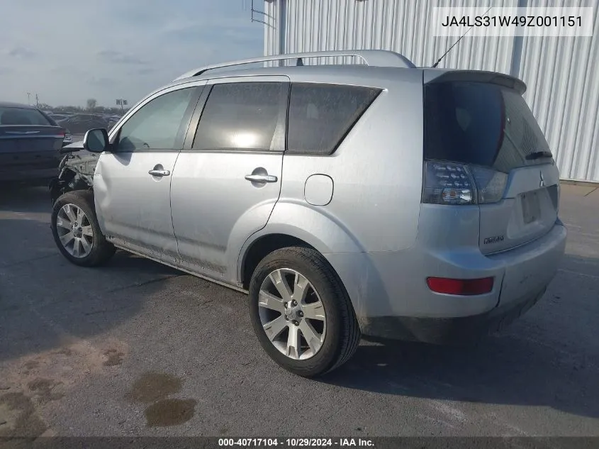 2009 Mitsubishi Outlander Se VIN: JA4LS31W49Z001151 Lot: 40717104