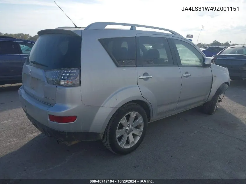 2009 Mitsubishi Outlander Se VIN: JA4LS31W49Z001151 Lot: 40717104