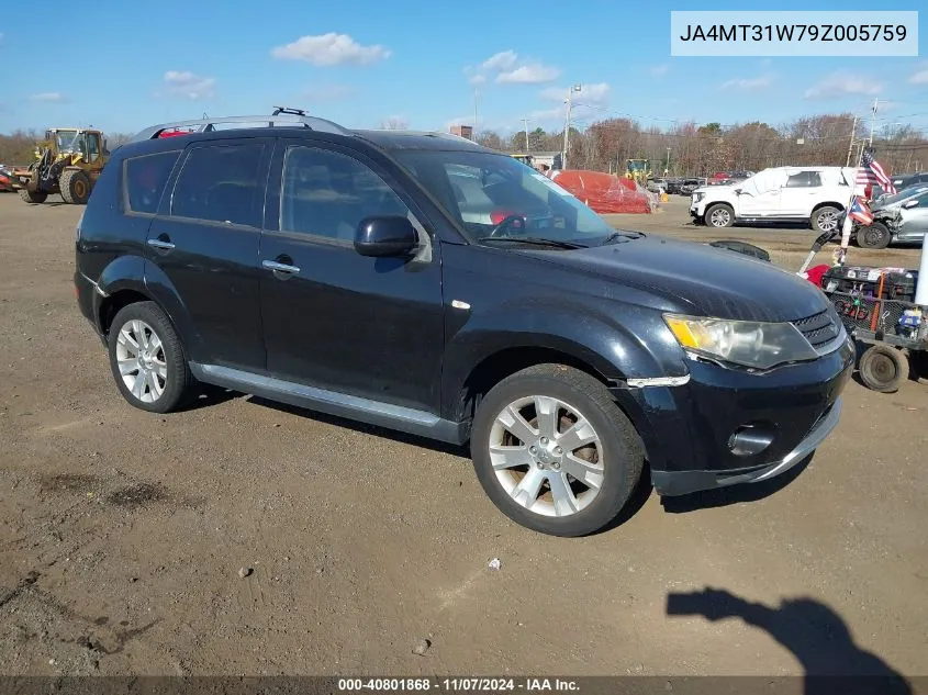 2009 Mitsubishi Outlander Se VIN: JA4MT31W79Z005759 Lot: 40801868