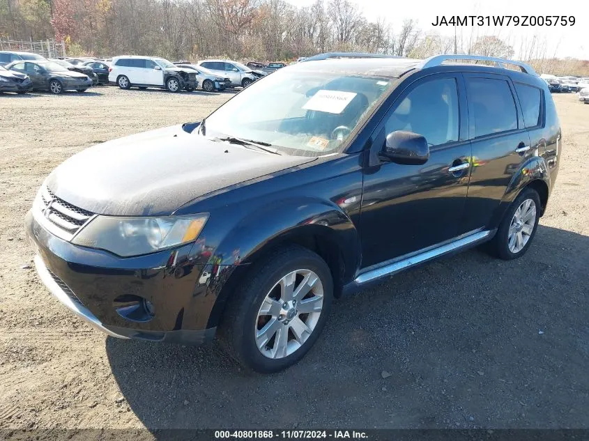 2009 Mitsubishi Outlander Se VIN: JA4MT31W79Z005759 Lot: 40801868