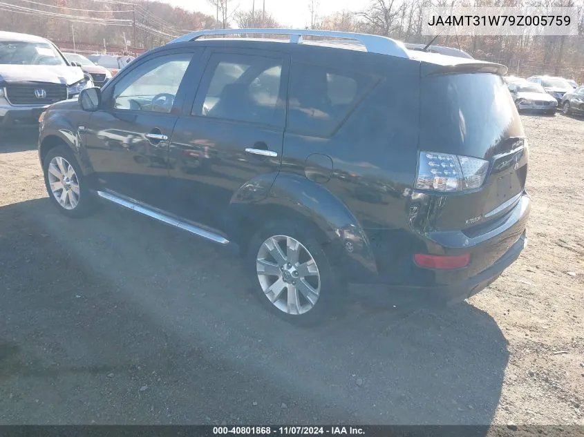 2009 Mitsubishi Outlander Se VIN: JA4MT31W79Z005759 Lot: 40801868