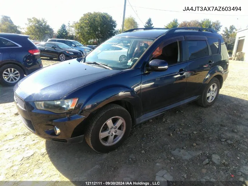 2010 Mitsubishi Outlander VIN: JA4JT3AX7AZ603494 Lot: 12112111