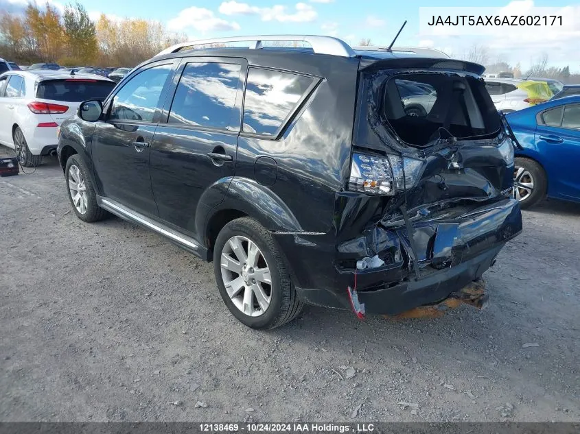 2010 Mitsubishi Outlander VIN: JA4JT5AX6AZ602171 Lot: 12138469