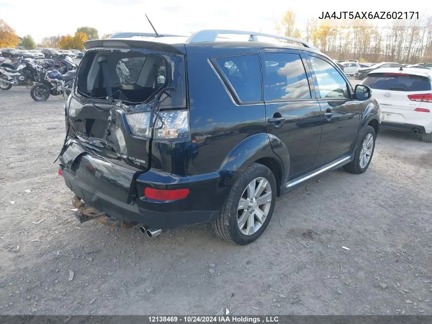 2010 Mitsubishi Outlander VIN: JA4JT5AX6AZ602171 Lot: 12138469