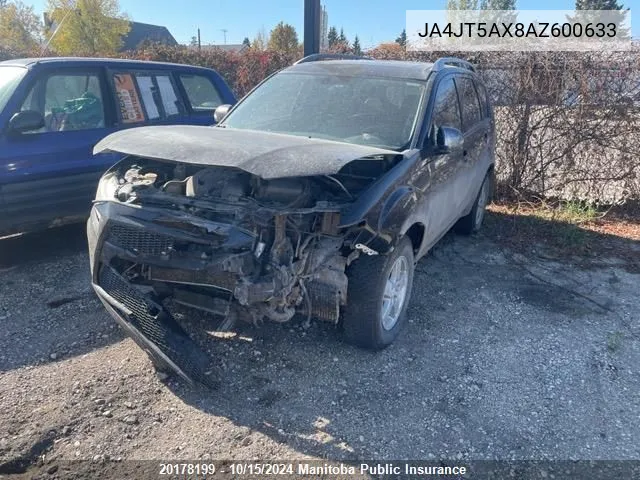 2010 Mitsubishi Outlander Gt VIN: JA4JT5AX8AZ600633 Lot: 20178199