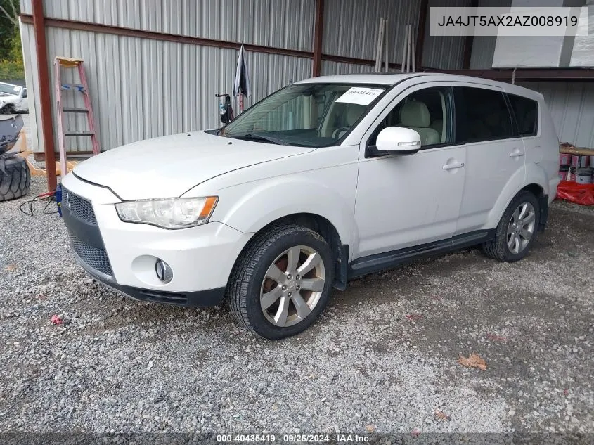 2010 Mitsubishi Outlander Gt VIN: JA4JT5AX2AZ008919 Lot: 40435419