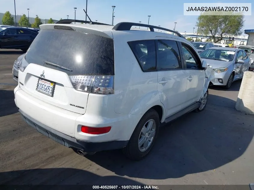 2010 Mitsubishi Outlander Es VIN: JA4AS2AW5AZ002170 Lot: 40525607