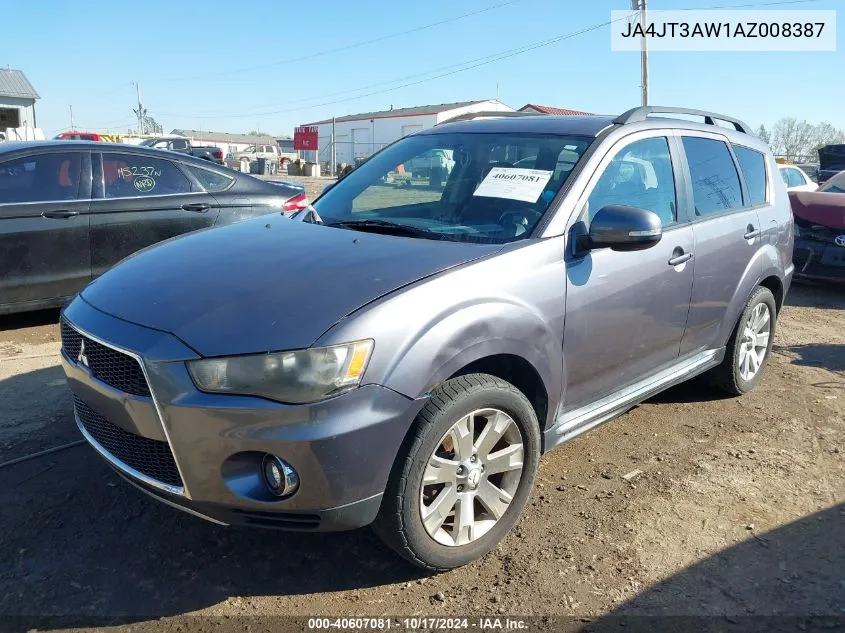 2010 Mitsubishi Outlander Se VIN: JA4JT3AW1AZ008387 Lot: 40607081