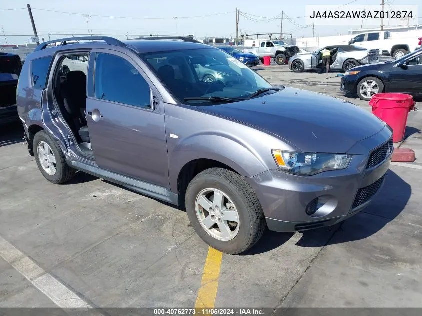 2010 Mitsubishi Outlander Es VIN: JA4AS2AW3AZ012874 Lot: 40762773