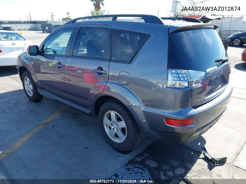 2010 Mitsubishi Outlander Es VIN: JA4AS2AW3AZ012874 Lot: 40762773