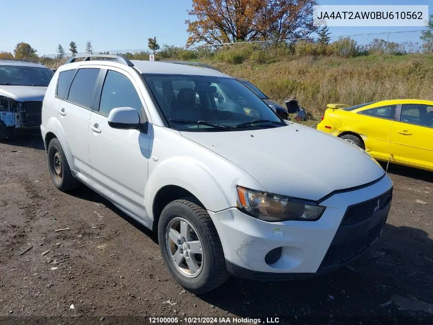 2011 Mitsubishi Outlander VIN: JA4AT2AW0BU610562 Lot: 12100005