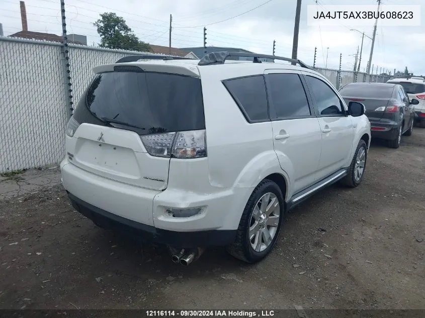 2011 Mitsubishi Outlander VIN: JA4JT5AX3BU608623 Lot: 12116114