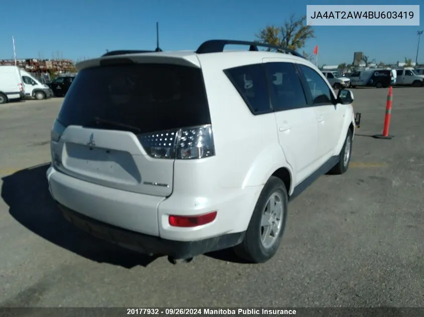 JA4AT2AW4BU603419 2011 Mitsubishi Outlander Es