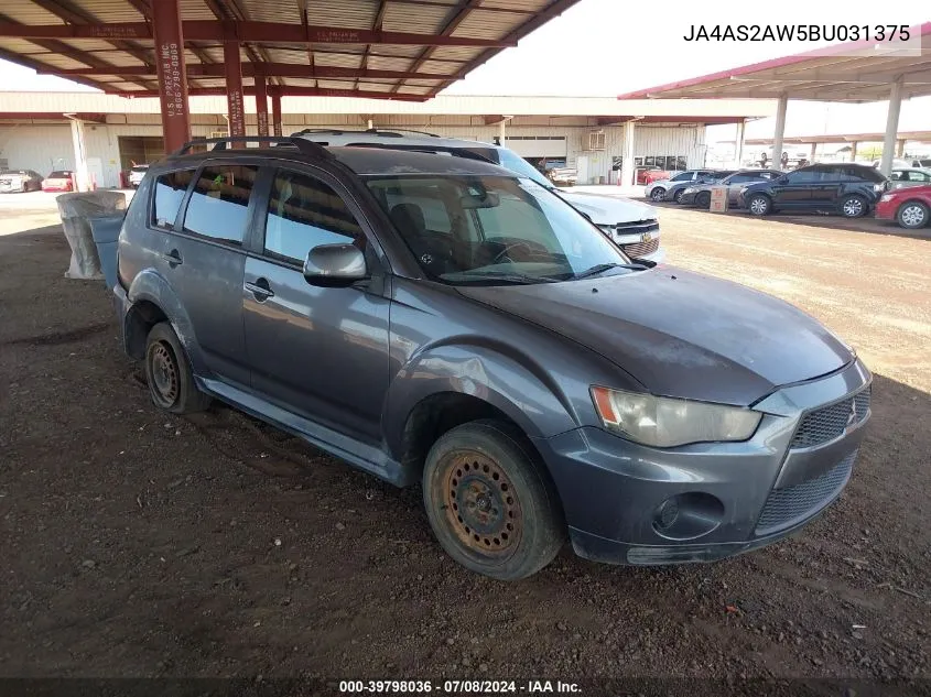 2011 Mitsubishi Outlander Es VIN: JA4AS2AW5BU031375 Lot: 39798036