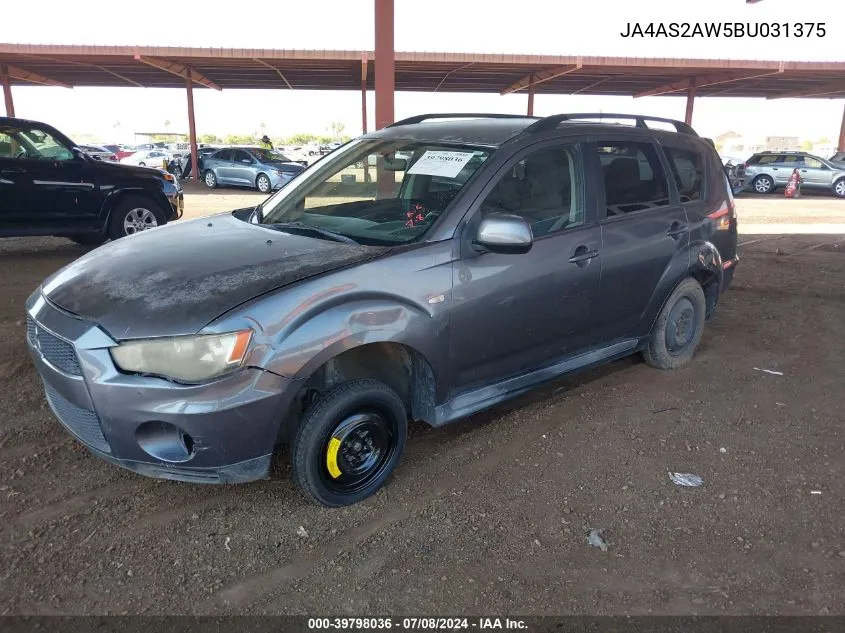 JA4AS2AW5BU031375 2011 Mitsubishi Outlander Es