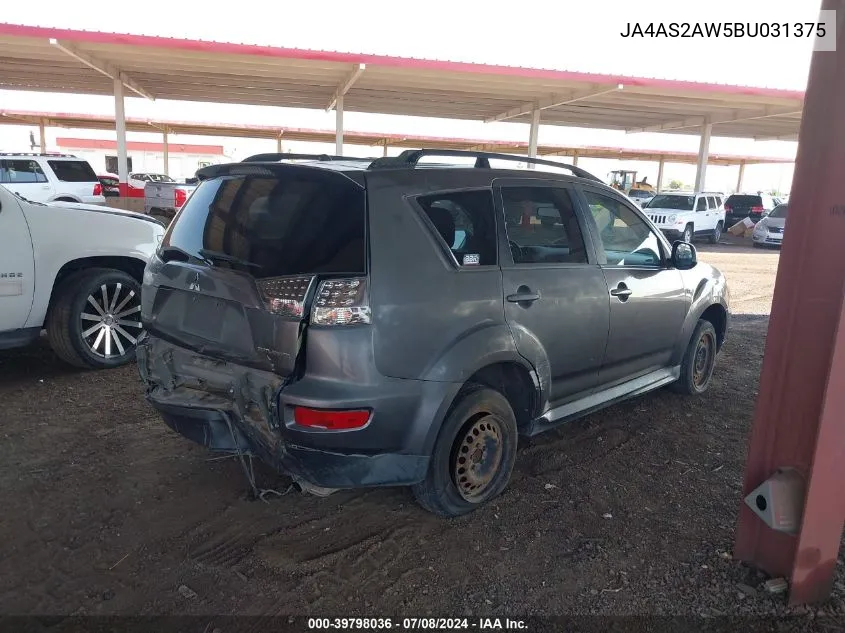 JA4AS2AW5BU031375 2011 Mitsubishi Outlander Es