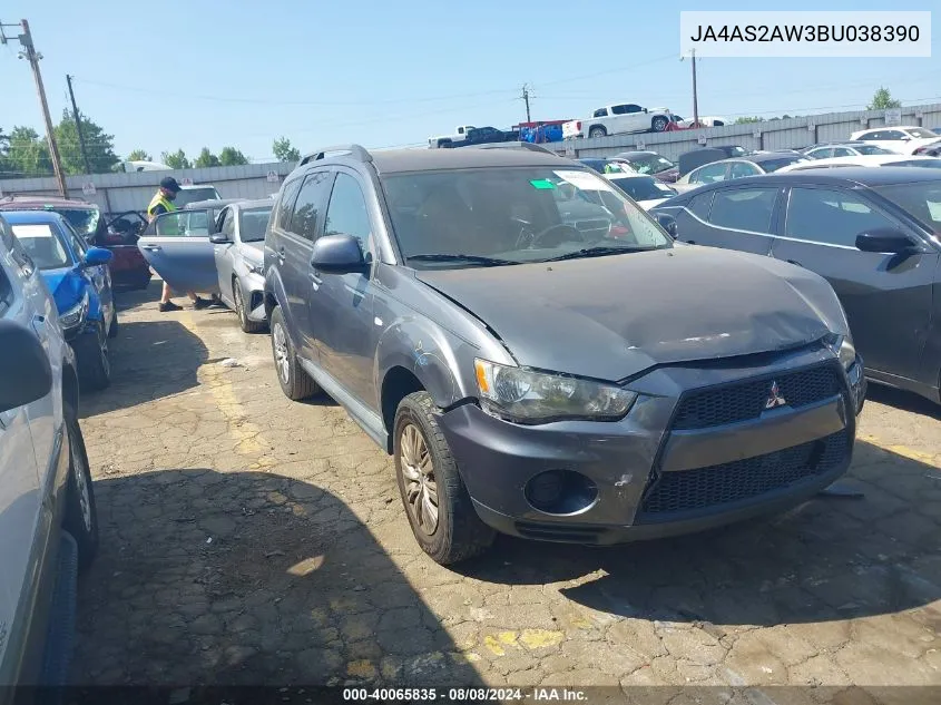 2011 Mitsubishi Outlander Es VIN: JA4AS2AW3BU038390 Lot: 40065835