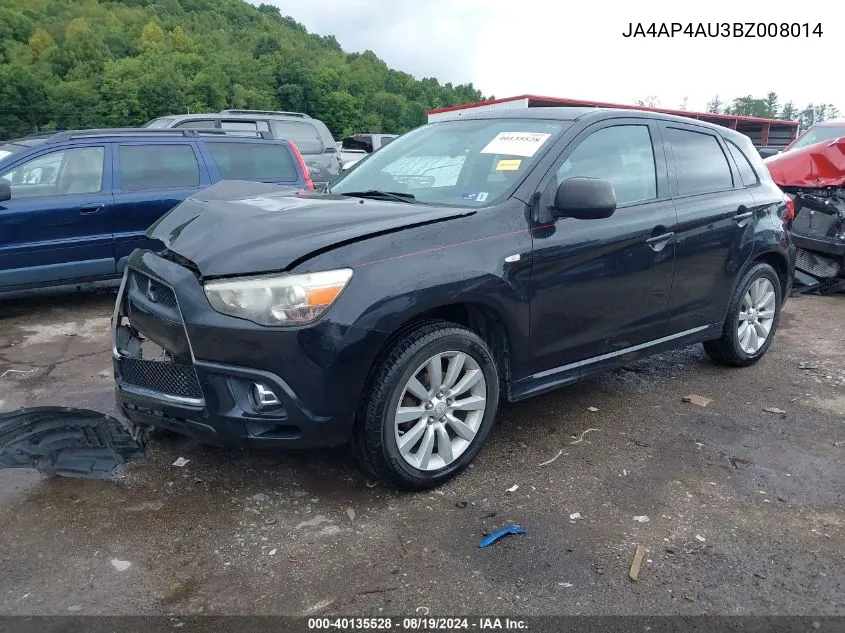 JA4AP4AU3BZ008014 2011 Mitsubishi Outlander Sport Se