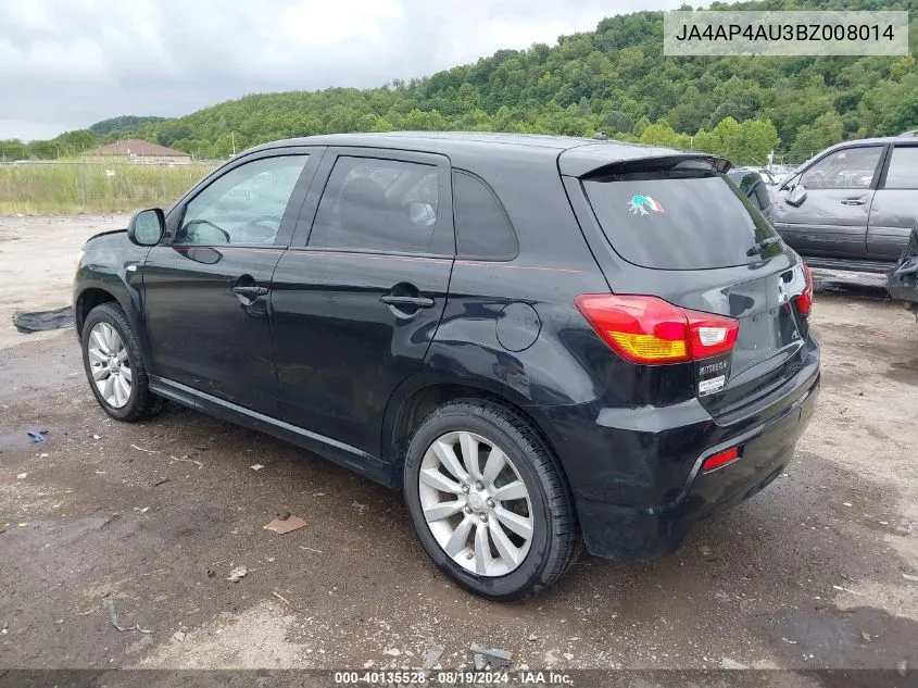 2011 Mitsubishi Outlander Sport Se VIN: JA4AP4AU3BZ008014 Lot: 40135528