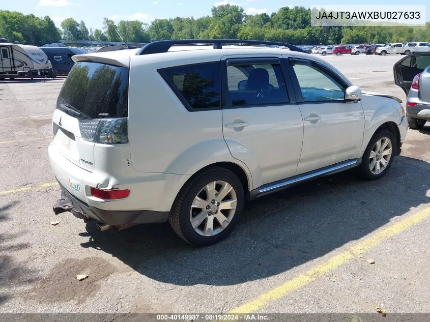 2011 Mitsubishi Outlander Se VIN: JA4JT3AWXBU027633 Lot: 40149987