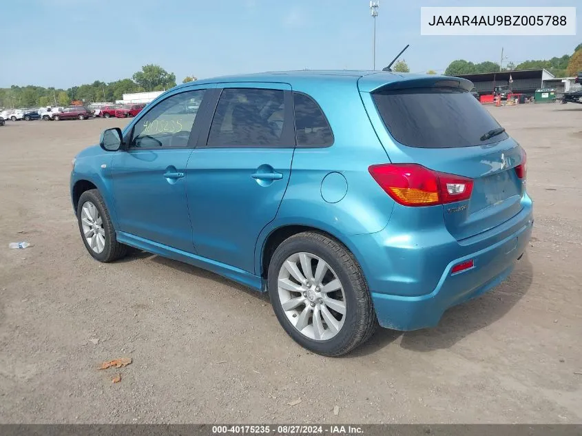 2011 Mitsubishi Outlander Sport Se VIN: JA4AR4AU9BZ005788 Lot: 40175235