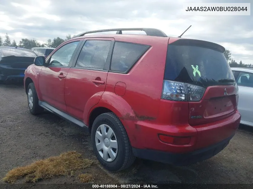 2011 Mitsubishi Outlander Es VIN: JA4AS2AW0BU028044 Lot: 40188904