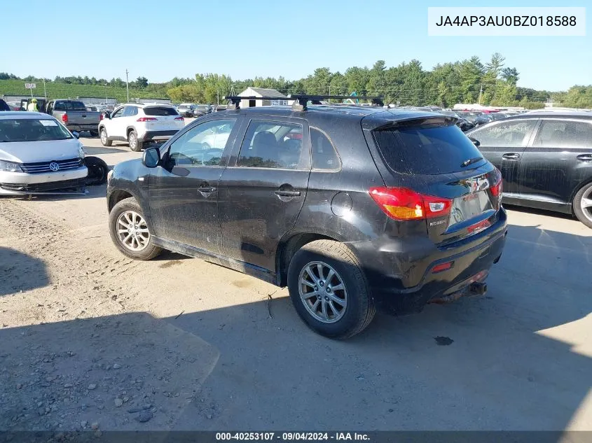 JA4AP3AU0BZ018588 2011 Mitsubishi Outlander Sport Es