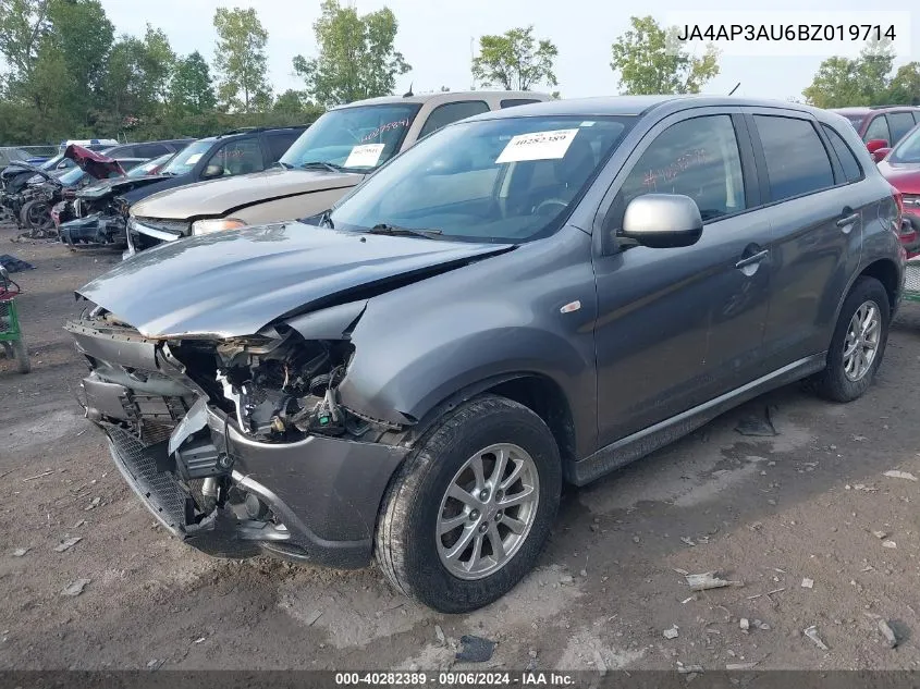 2011 Mitsubishi Outlander Sport Es VIN: JA4AP3AU6BZ019714 Lot: 40282389