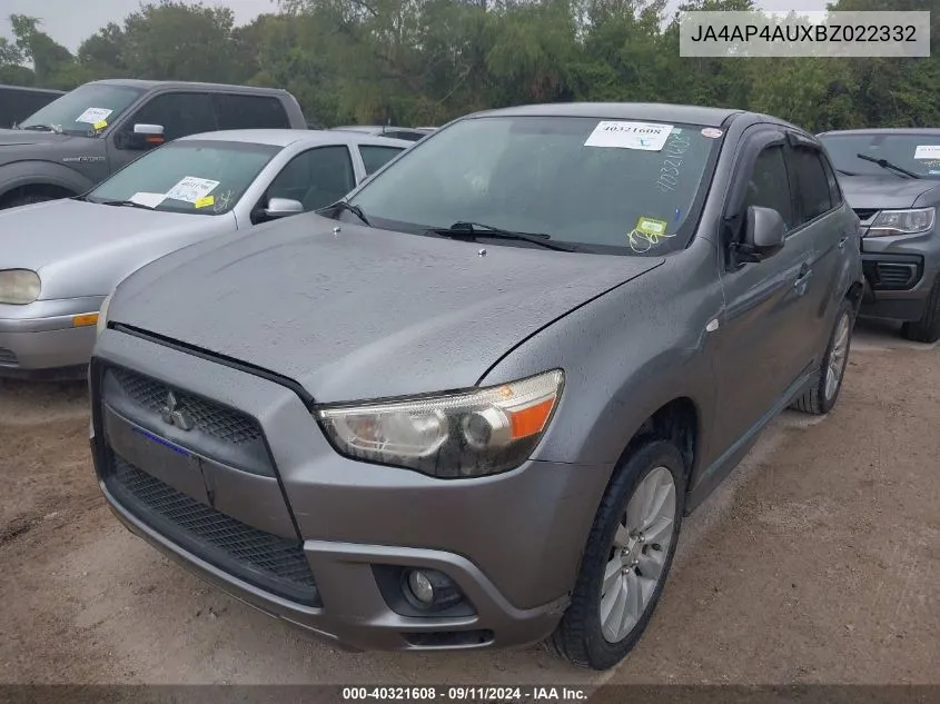 2011 Mitsubishi Outlander Sport Se VIN: JA4AP4AUXBZ022332 Lot: 40321608