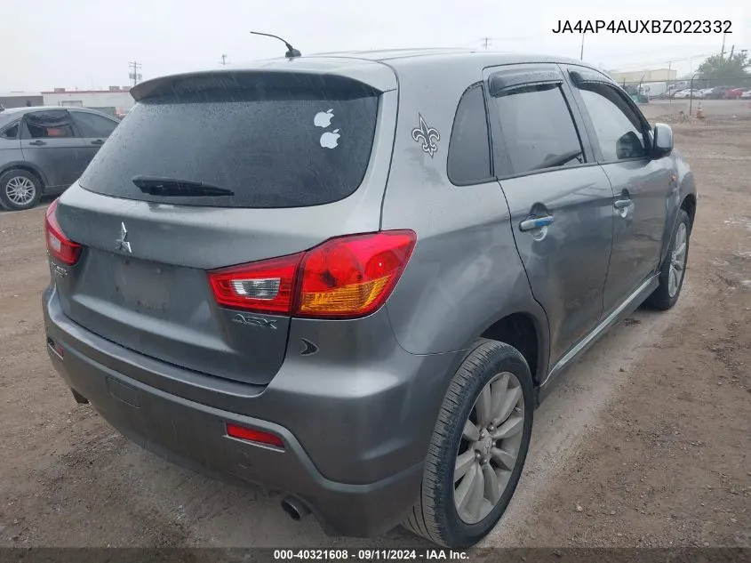 JA4AP4AUXBZ022332 2011 Mitsubishi Outlander Sport Se