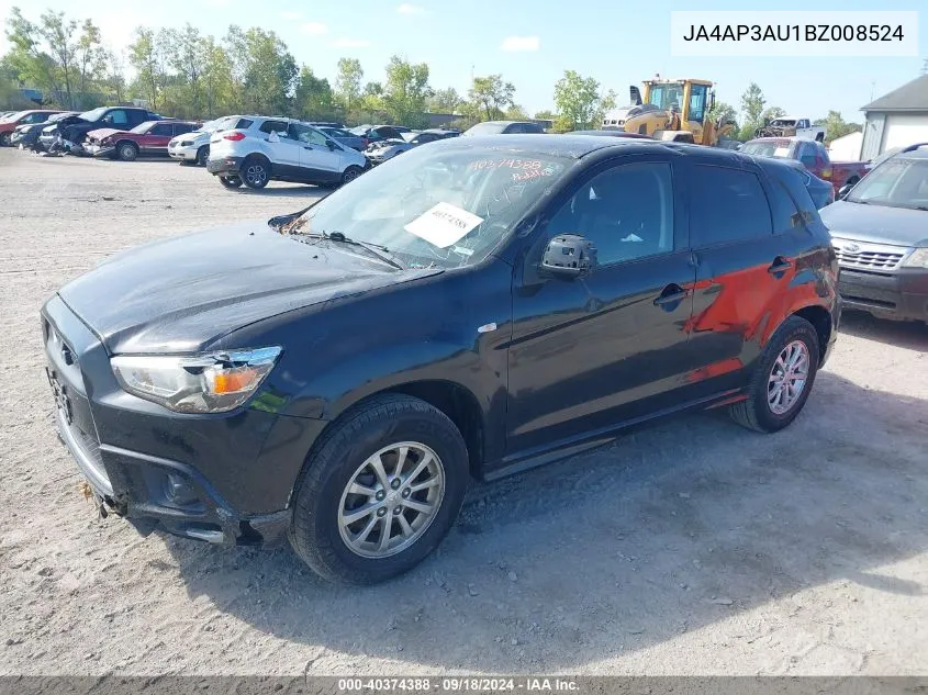 2011 Mitsubishi Outlander Sport Es VIN: JA4AP3AU1BZ008524 Lot: 40374388