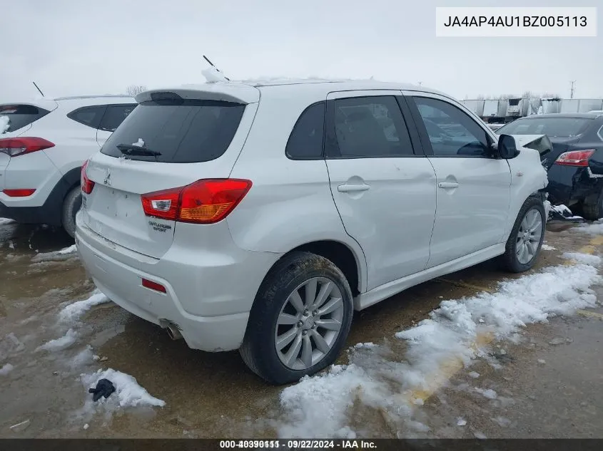 JA4AP4AU1BZ005113 2011 Mitsubishi Outlander Sport Se